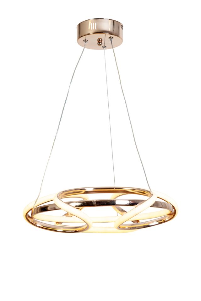 Tepsi Modern Avize LED 49W 42x42cm Alüminyum Profil Bakır Dorbien-AV-6161-3BKR