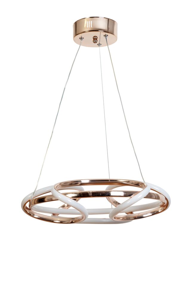 Tepsi Modern Avize LED 49W 42x42cm Alüminyum Profil Bakır Dorbien-AV-6161-3BKR