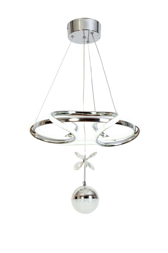 Tepsi Modern Avize LED 55W 43x43cm Alüminyum Profil Krom Dorbien-AV-6161-3K-1TK