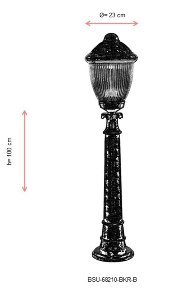 Bahçe Set Üstü Aydınlatma E27 12W 23cm ABS Kahverengi Dorbien-BSU-68210-BKR-B