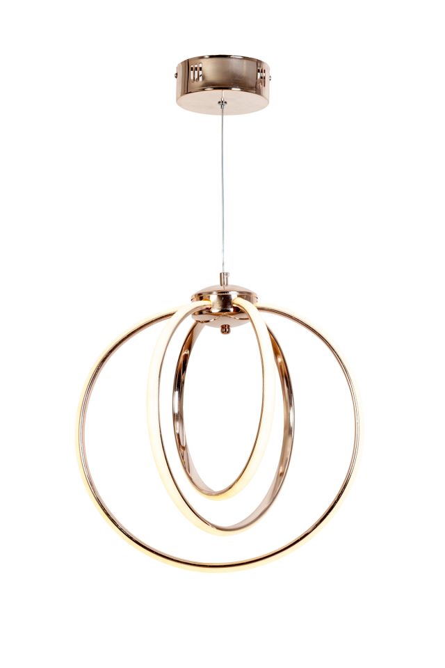 Halka Modern Avize LED 42W 43x40cm Alüminyum Profil Bakır Dorbien-AV-6166-3BKR