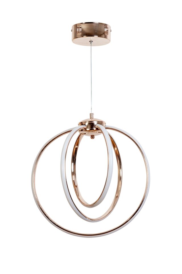 Halka Modern Avize LED 42W 43x40cm Alüminyum Profil Bakır Dorbien-AV-6166-3BKR