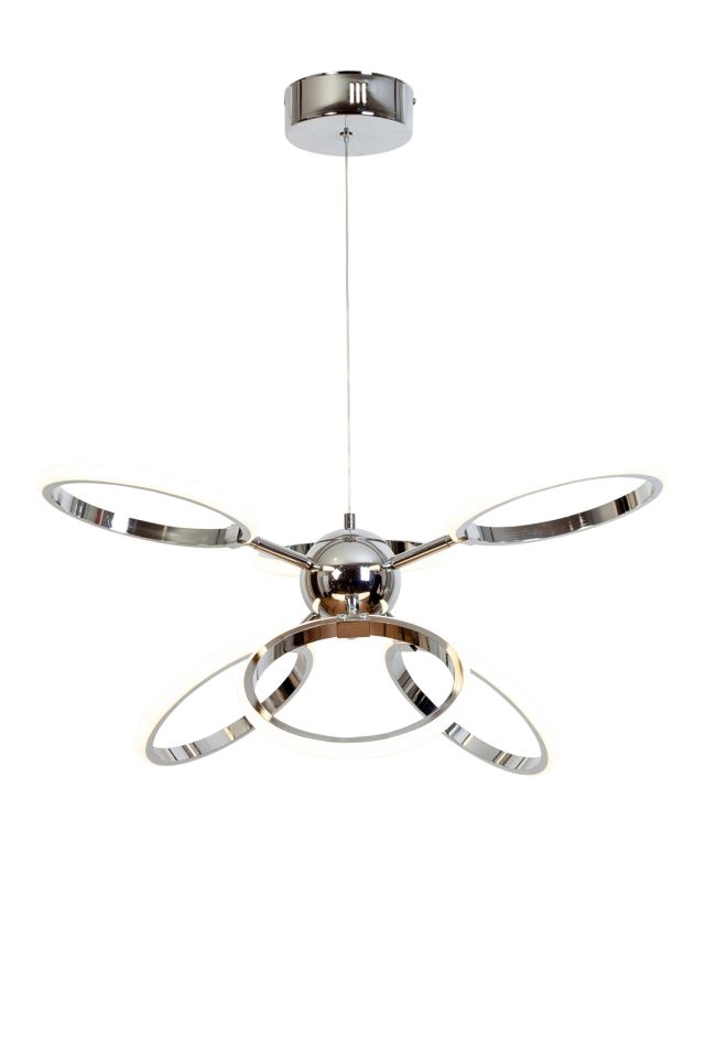 Büyüteç Modern Avize LED 56W 58x58cm Alüminyum Profil Krom Dorbien-AV-6172-6K