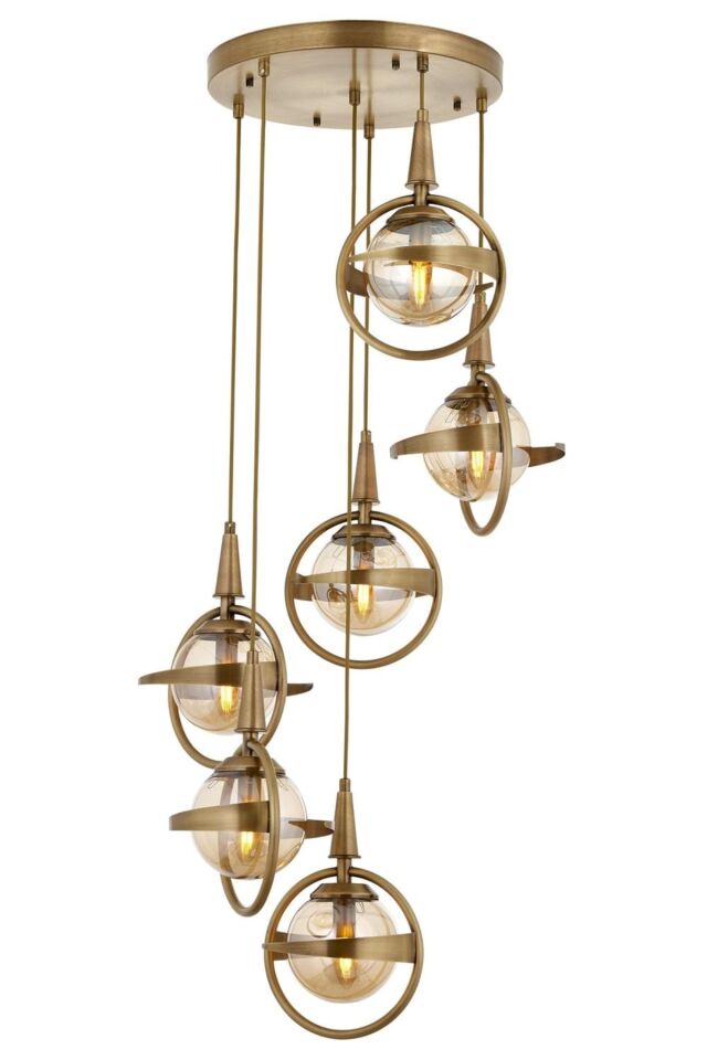 Pusula Modern Avize E14 36W 40cm Metal Eskitme Avonni-AV-1899-6ET
