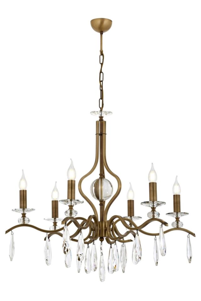 Damla Klasik Avize E14 36W 80cm Metal Eskitme Avonni-AV-1902-6E