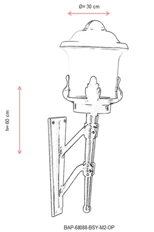 Bahçe Aplik E27 12W 30cm Alüminyum Siyah Dorbien-BAP-68088-BSY-M2-OP