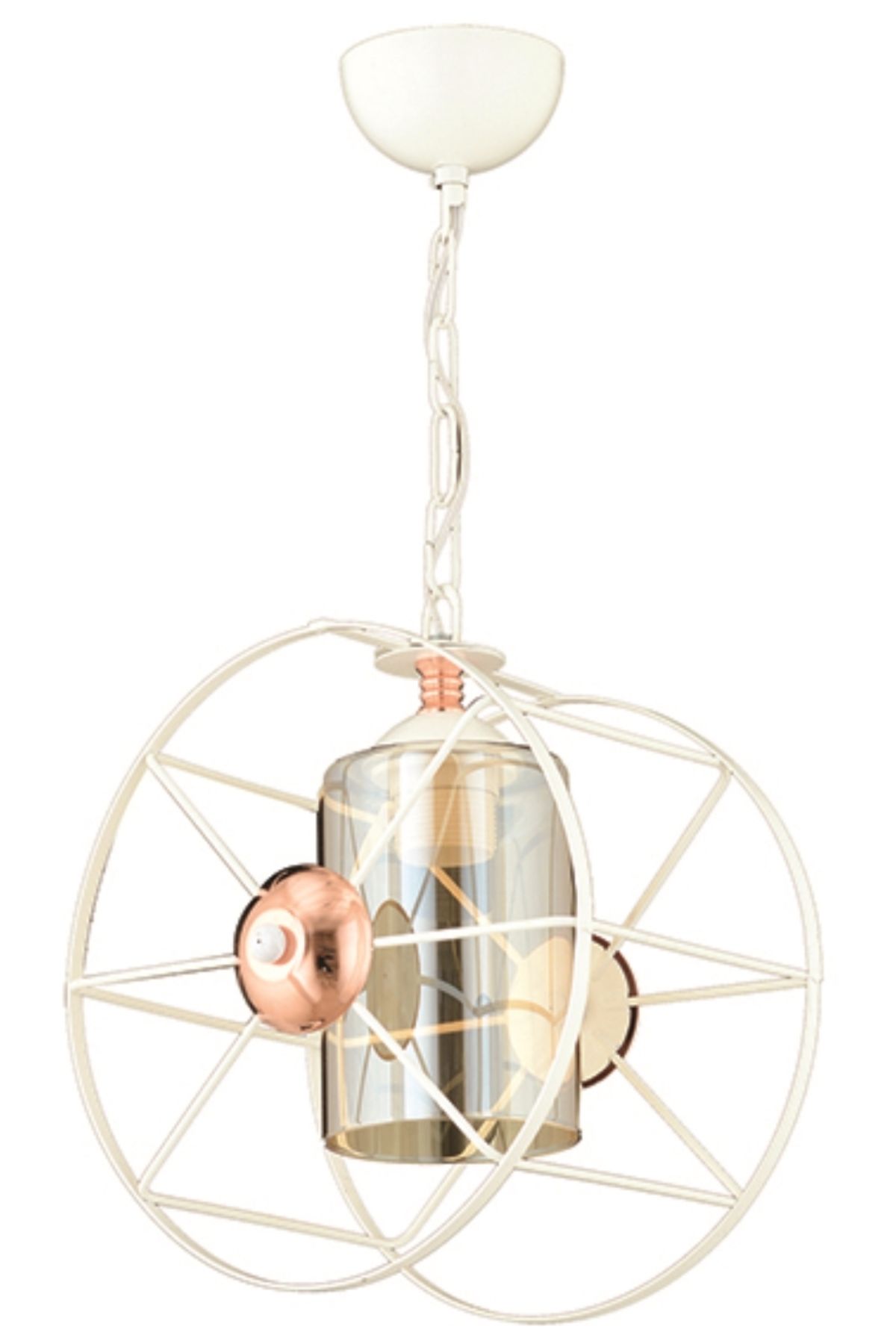 Değirmen Modern Avize E27 12W 25x18cm Metal Beyaz Dorbien-AV-65249-BBY