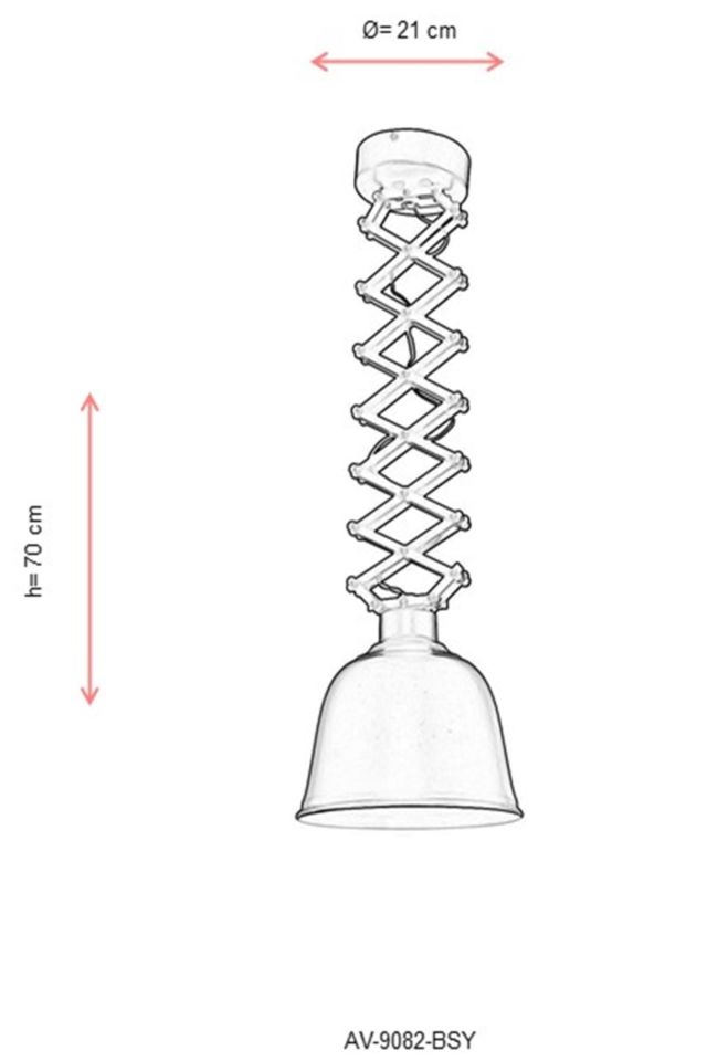 Baha Modern Avize E27 12W 21cm Metal Siyah Avonni-AV-9082-BSY