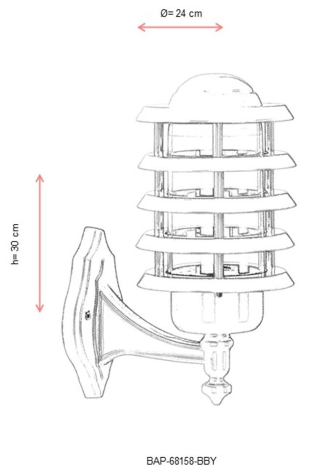 Bahçe Aplik E27 12W 24cm Alüminyum Gri Dorbien-BAP-68158-BBY