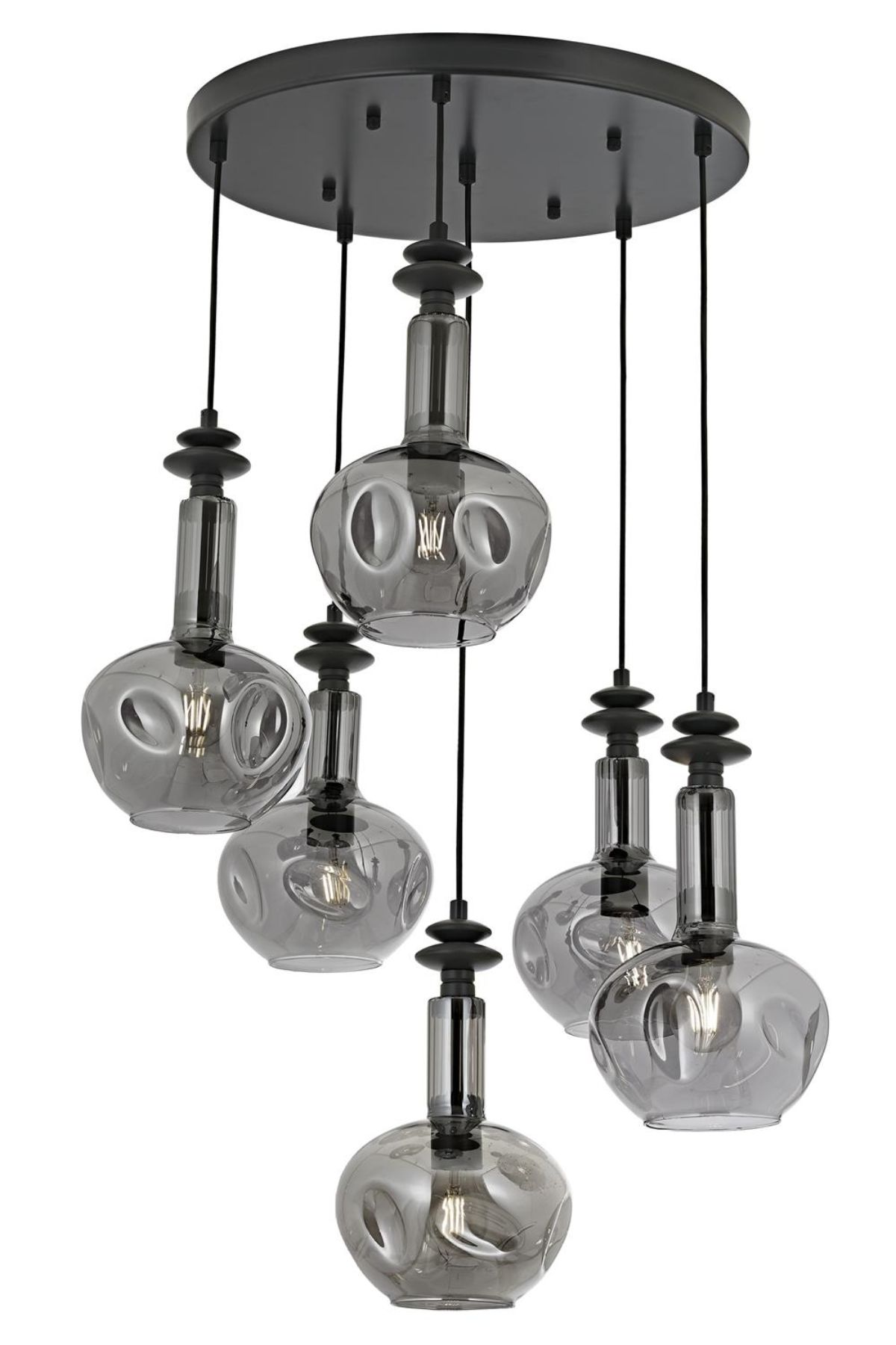Bone Modern Avize E27 72W 50cm Metal Siyah Avonni-AV-1912-6T-GR