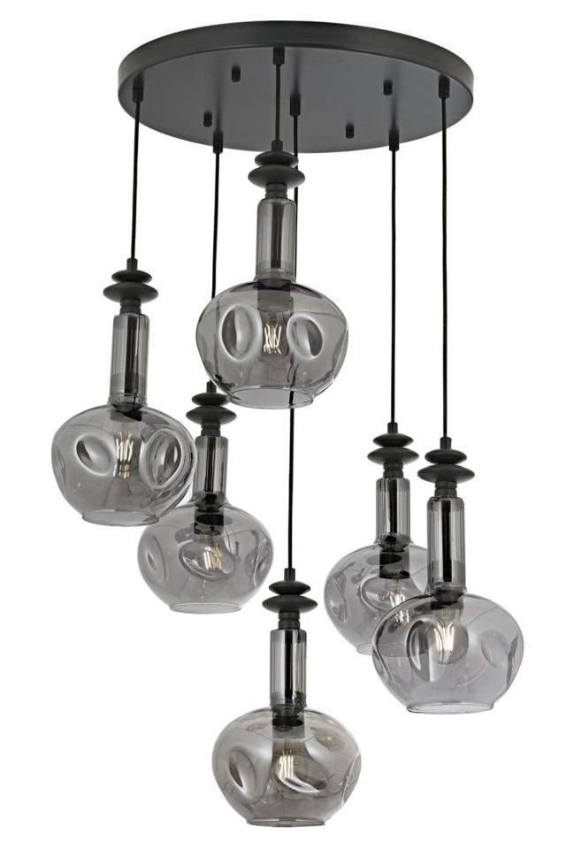 Bone Modern Avize E27 72W 50cm Metal Siyah Avonni-AV-1912-6T-GR