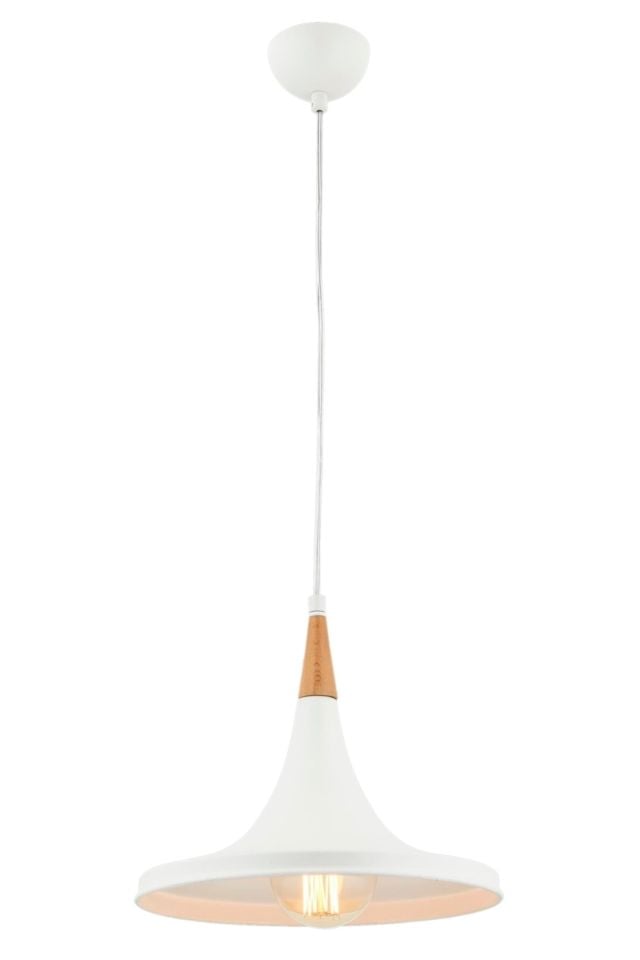 Mimoza Sarkıt E27 12W 32cm Metal Beyaz Avonni-AV-4100-A6-BBY