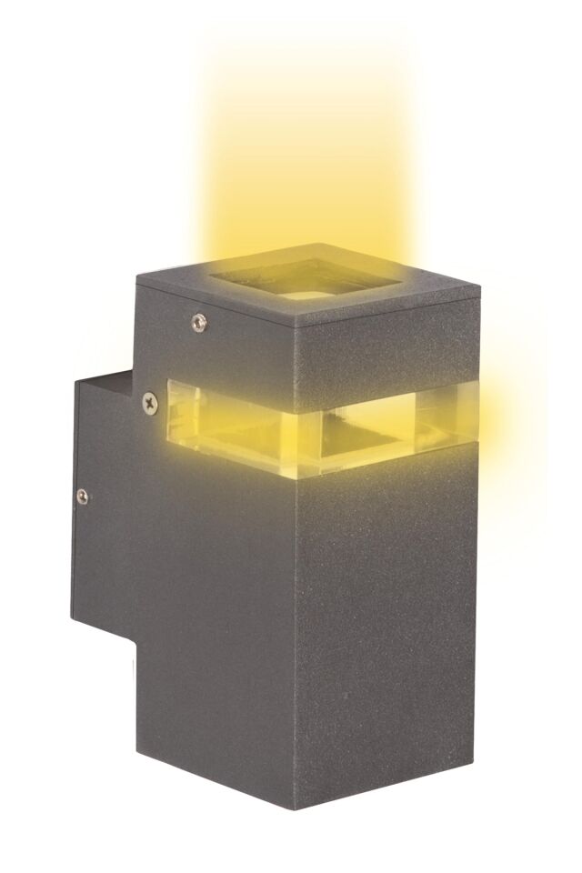 Bahçe Aplik GU10 5W 8x8cm Alüminyum Profil Siyah Dorbien-BAP-68266-BSY-M2
