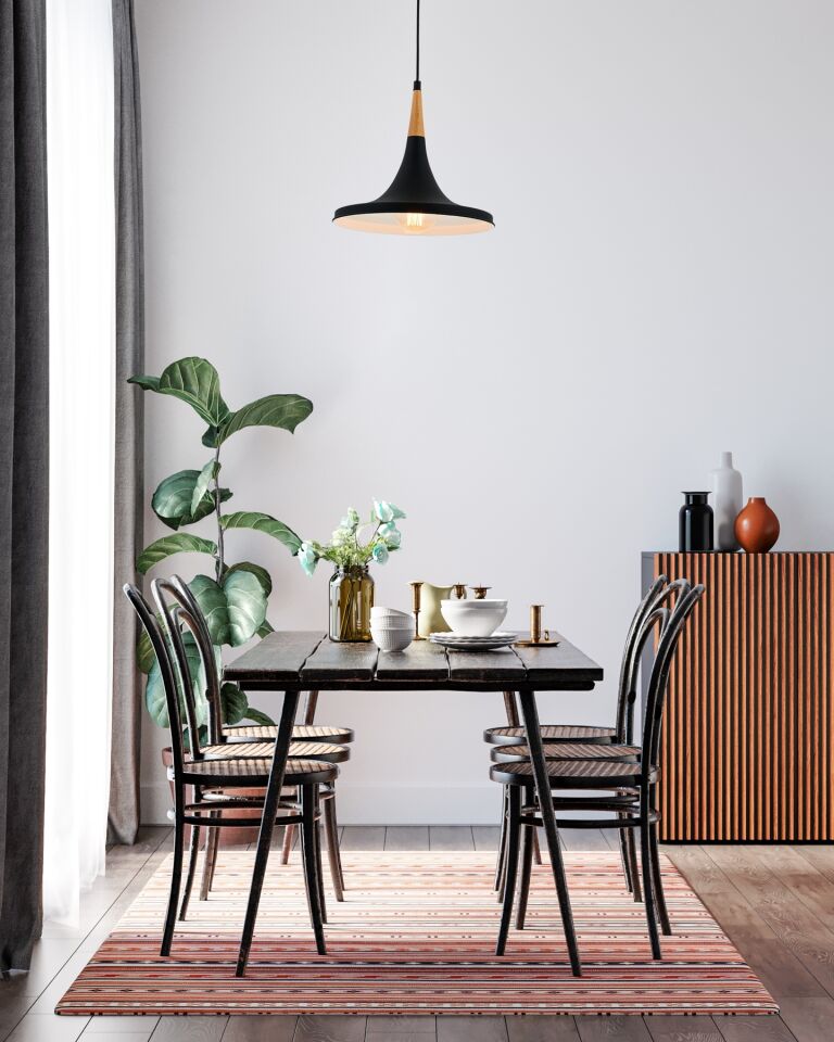 Mimoza Sarkıt E27 12W 32cm Metal Siyah Avonni-AV-4100-A6-BSY