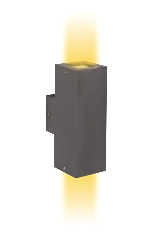 Bahçe Aplik GU10 10W 10x10cm Alüminyum Profil Siyah Dorbien-BAP-68266-BSY-M4