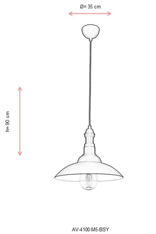 Mimoza Sarkıt E27 12W 35cm Metal Siyah Avonni-AV-4100-M5-BSY