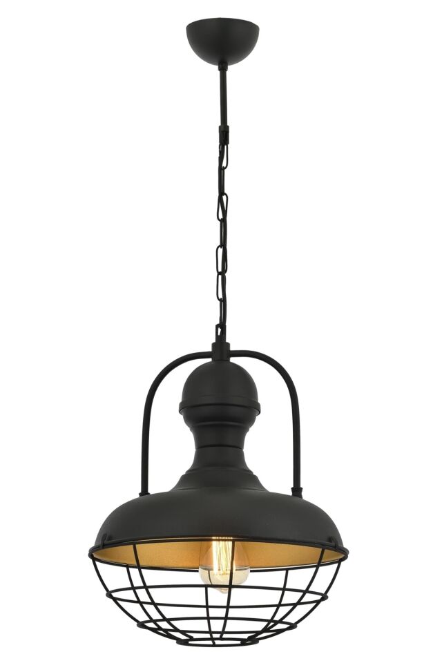 Akasya Sarkıt E27 12W 30cm Metal Siyah Avonni-AV-4106-M19-1BSY
