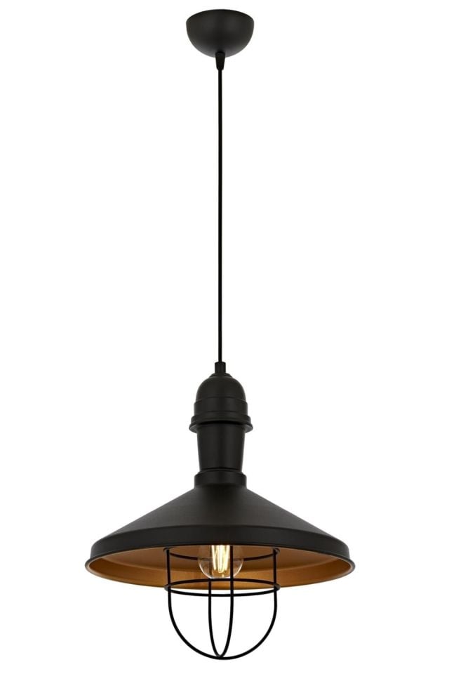 Akasya Sarkıt E27 12W 33cm Metal Siyah Avonni-AV-4106-M25-BSY