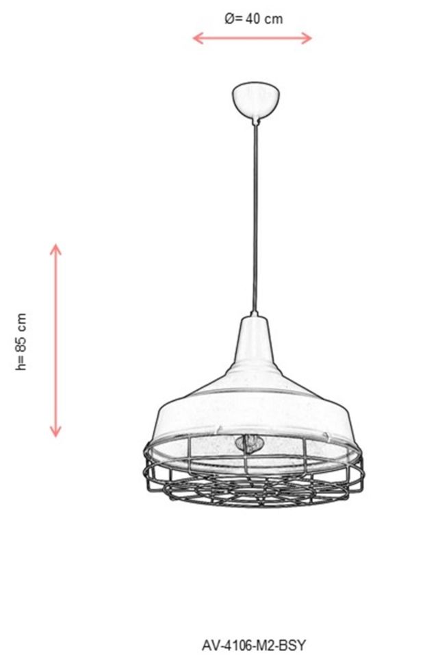 Akasya Sarkıt E27 12W 40cm Metal Siyah Avonni-AV-4106-M2-BSY