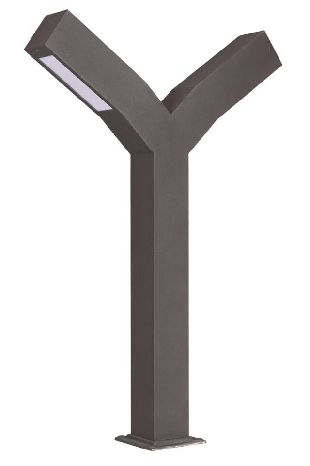 Bahçe Bollard LED 12W 10x10cm Alüminyum Profil Siyah Dorbien-BBO-68232-2BSY-LED