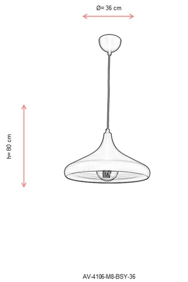 Akasya Sarkıt E27 12W 36cm Metal Siyah Avonni-AV-4106-M8-BSY-36