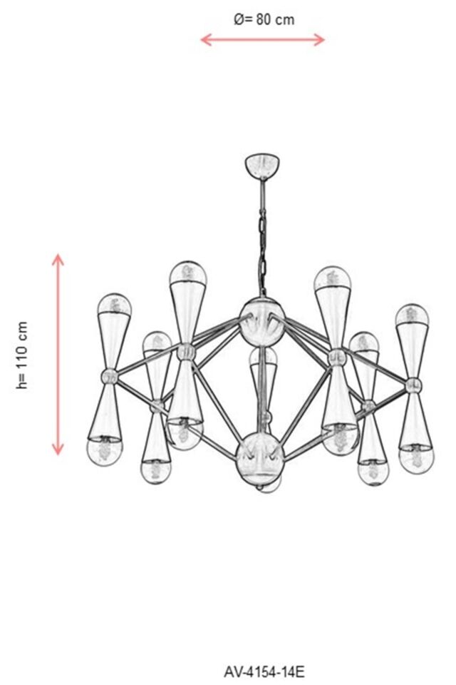 Nesta Modern Avize E27 168W 80cm Metal Eskitme Avonni-AV-4154-14E