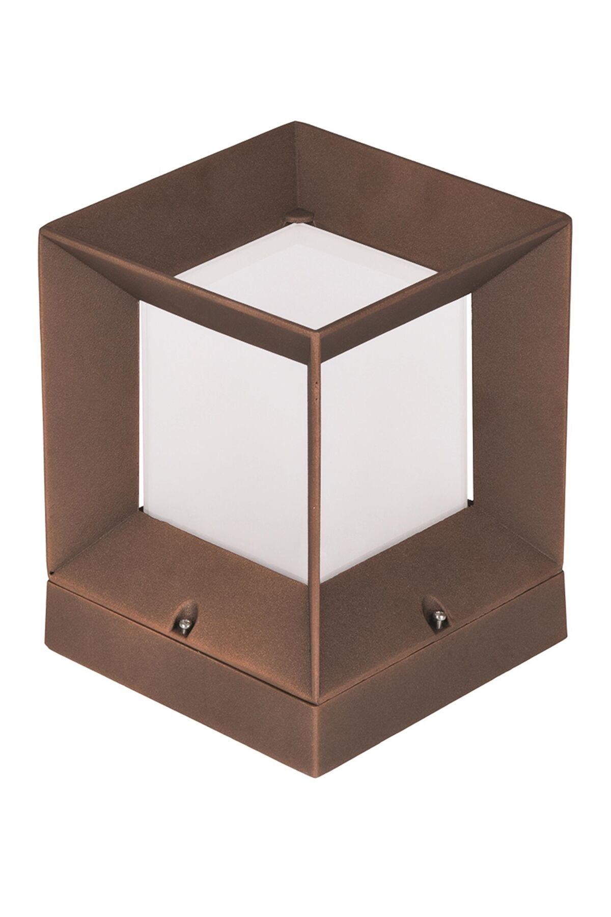 Bahçe Aplik E27 12W 22x22cm Çelik Boru Kahverengi Dorbien-BAP-68273-BKR-M2-K
