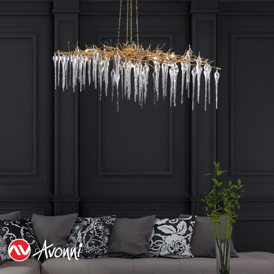 Tılsım Klasik Avize G4 36W 130x55cm Metal Sarı Avonni-AV-4168-12BSA-YM