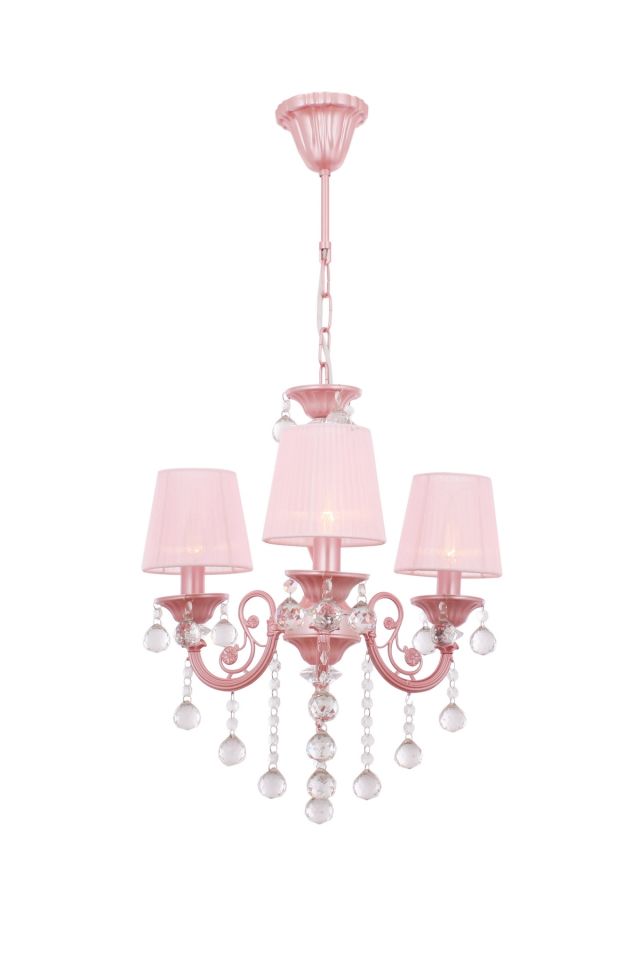 Salto Klasik Avize E14 18W 44cm Metal Pembe Avonni-AV-4173-3PM
