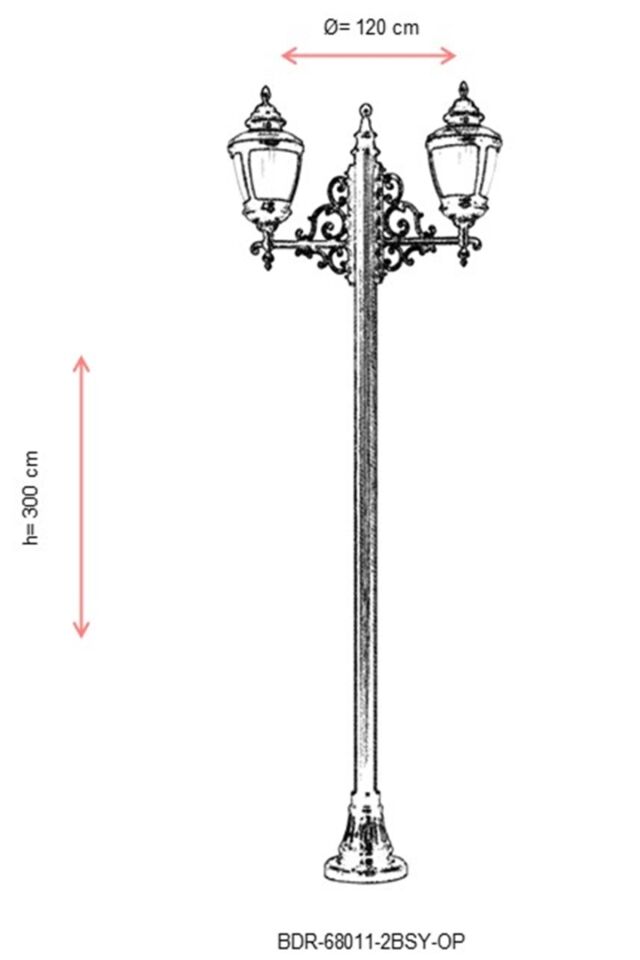 Bahçe Direkleri E27 24W 120cm Alüminyum Kahverengi/Siyah Dorbien-BDR-68011-2BSY-OP
