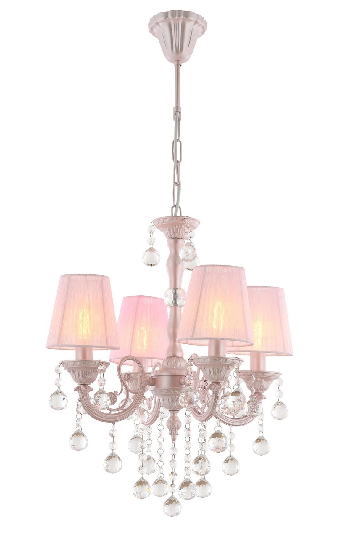 Salto Klasik Avize E14 24W 44cm Metal Pembe Avonni-AV-4173-4PM