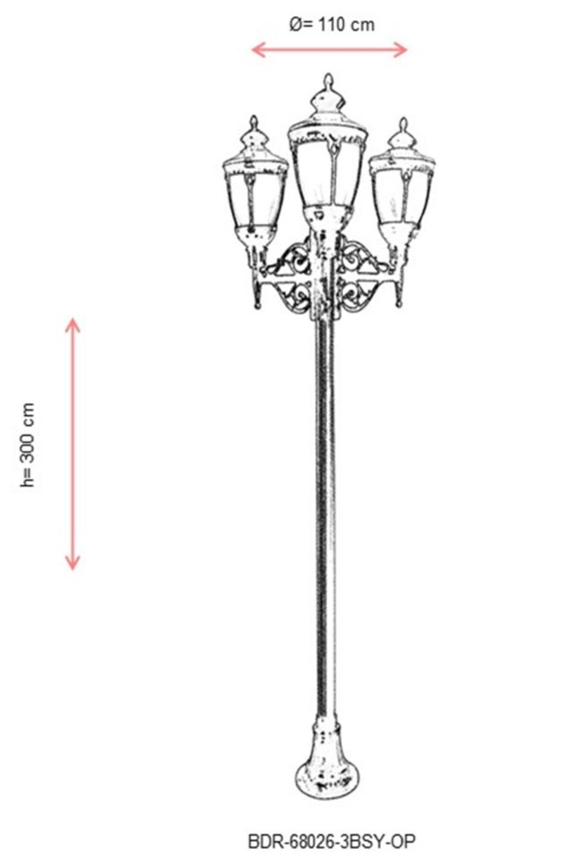 Bahçe Direkleri E27 36W 110cm Alüminyum Kahverengi/Siyah Dorbien-BDR-68026-3BSY-OP