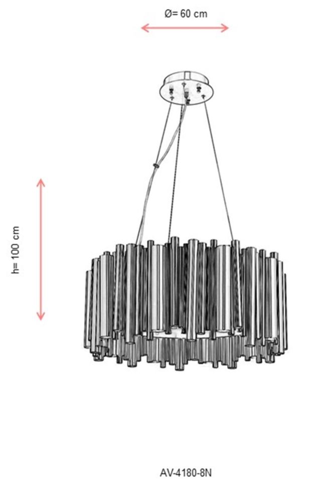 Voice Modern Avize G9 40W 60cm Metal Nikel Avonni-AV-4180-8N