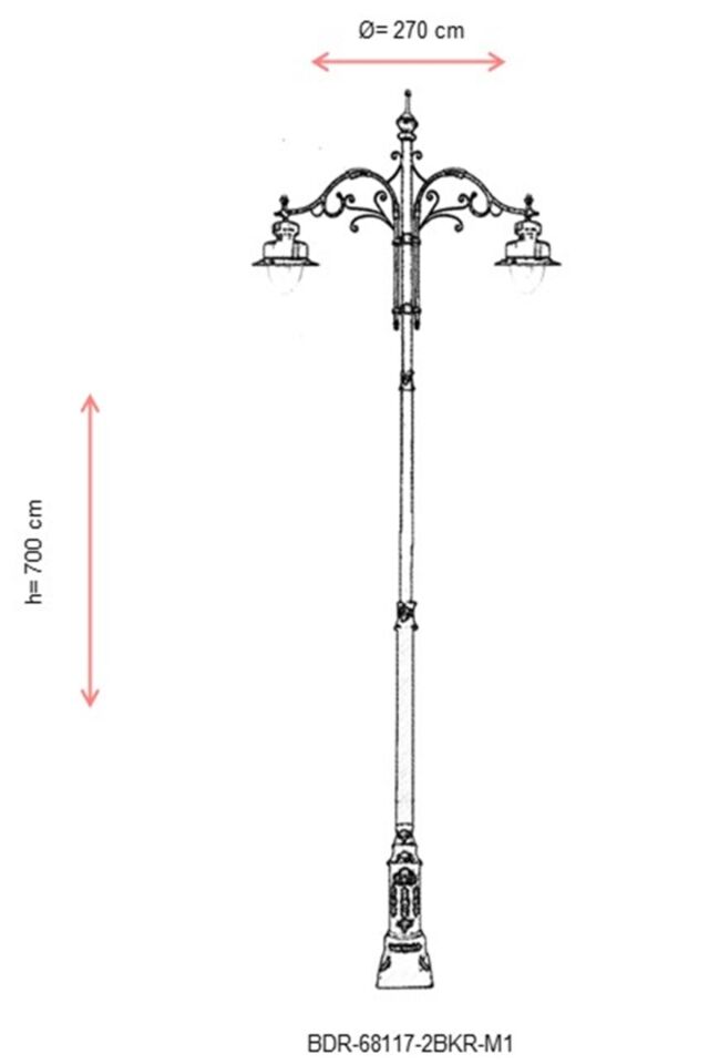 Bahçe Direkleri LED 150W 270cm Çelik Boru Kahverengi/Siyah Dorbien-BDR-68117-2BKR-M1