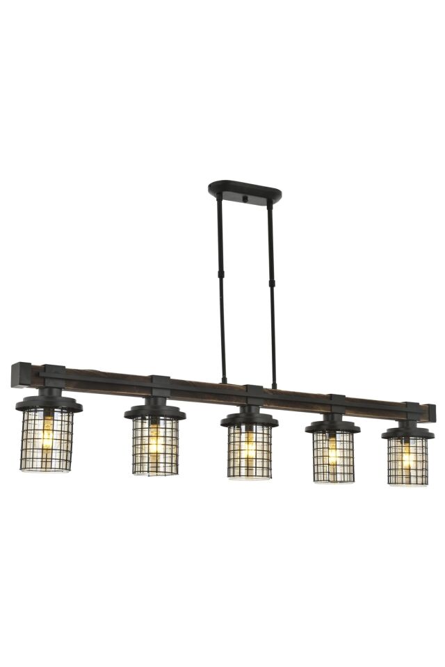 Sığınak Modern Avize E27 60W 121x15cm Metal Eskitme Avonni-AV-4216-5EY