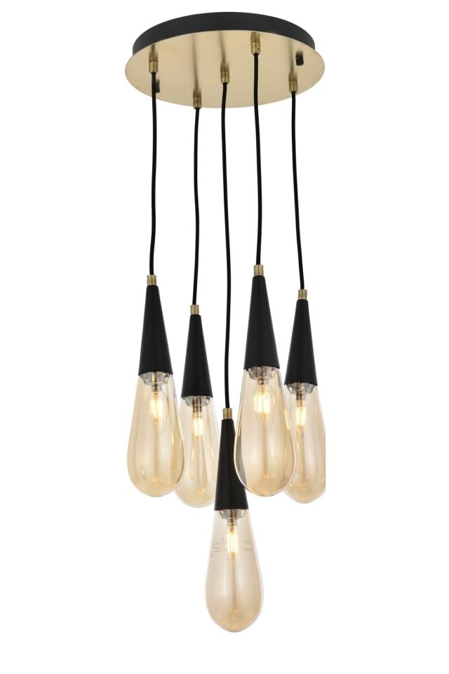 Zümre Modern Avize E14 30W 33cm Metal Eskitme Avonni-AV-4236-5ET