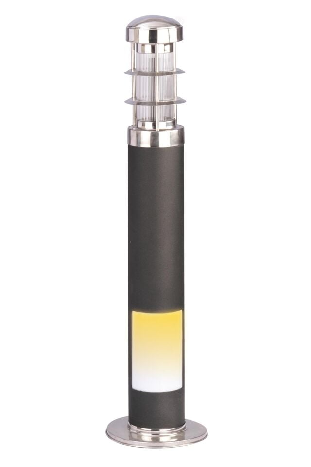 Bahçe Bollard E27 12W 12cm Alüminyum Profil Gri/Siyah Dorbien-BBO-68240-BSY