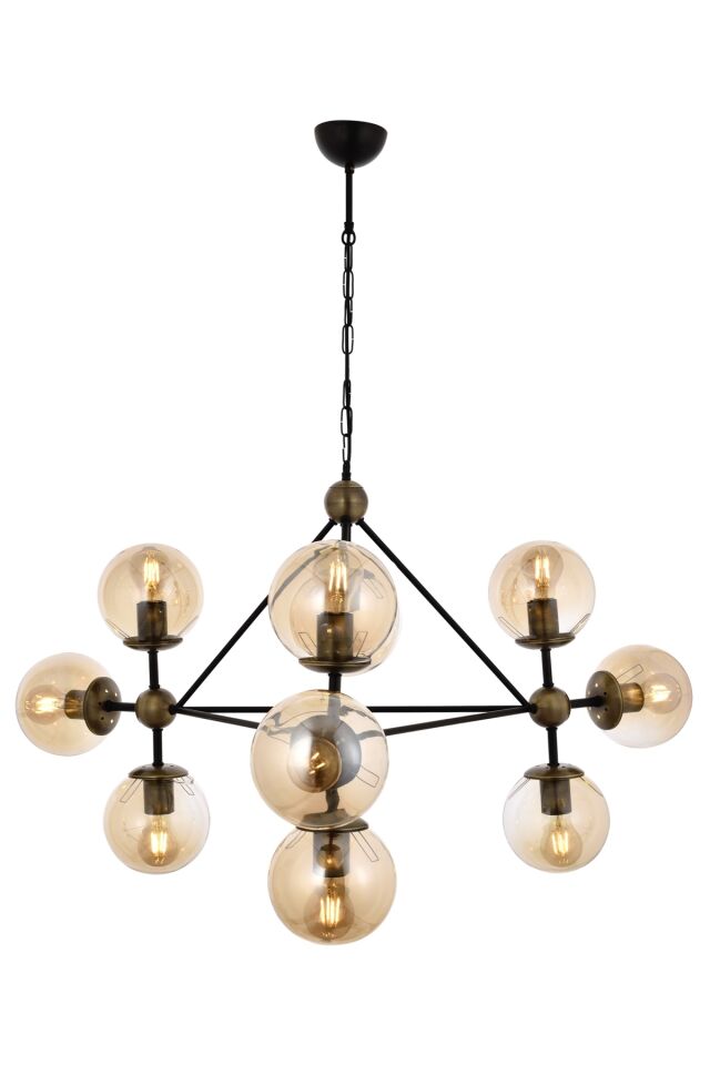 Bee Modern Avize E27 120W 100cm Metal Siyah Avonni-AV-4258-10BSY
