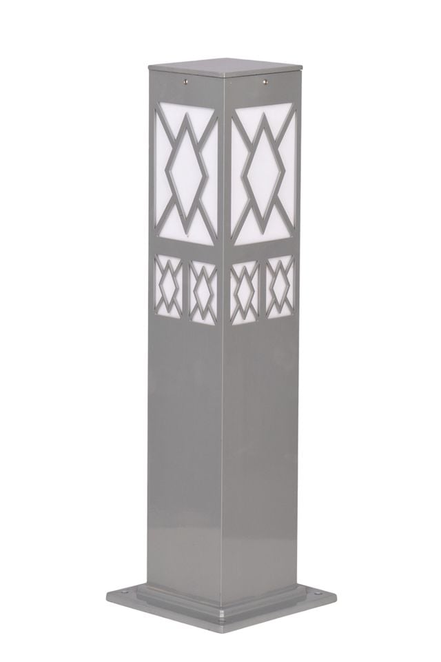 Bahçe Bollard E27 12W 12x12cm Alüminyum Profil Gri Dorbien-BBO-68247-BBY