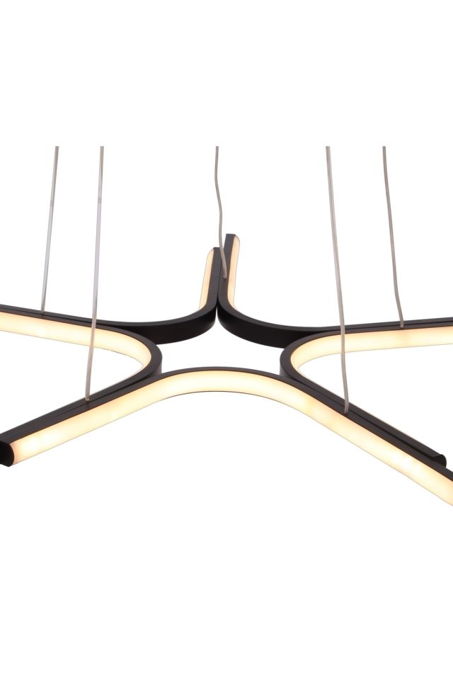 Yıldız Modern Avize LED 45W 60x60cm Alüminyum Profil Siyah Dorbien-EV-10382-5BSY