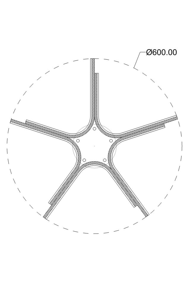 Yıldız Modern Avize LED 45W 60x60cm Alüminyum Profil Siyah Dorbien-EV-10382-5BSY