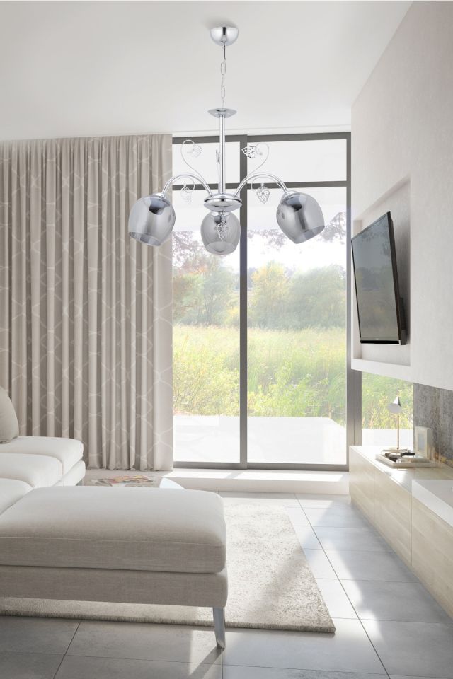 Nida Modern Avize E27 36W 60cm Metal Krom Dorbien-FZ-7111-3K