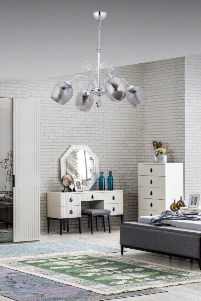 Nida Modern Avize E27 48W 60cm Metal Krom Dorbien-FZ-7111-4K