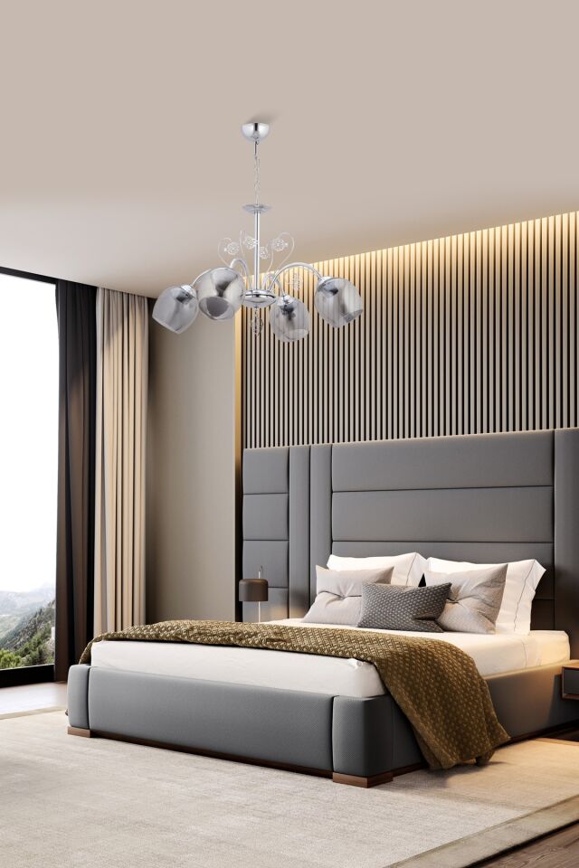 Nida Modern Avize E27 48W 60cm Metal Krom Dorbien-FZ-7111-4K