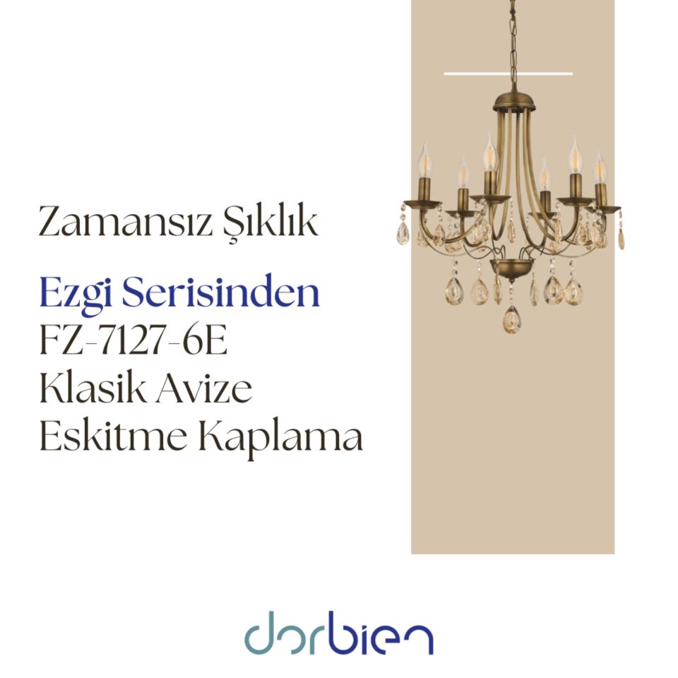 Ezgi Modern Avize E14 36W 50cm Metal Eskitme Dorbien-FZ-7127-6E