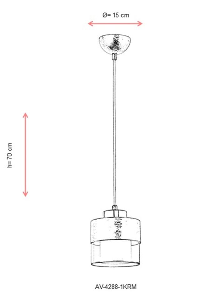 Cabin Modern Avize E27 12W 15cm Metal Krem Avonni-AV-4288-1KRM