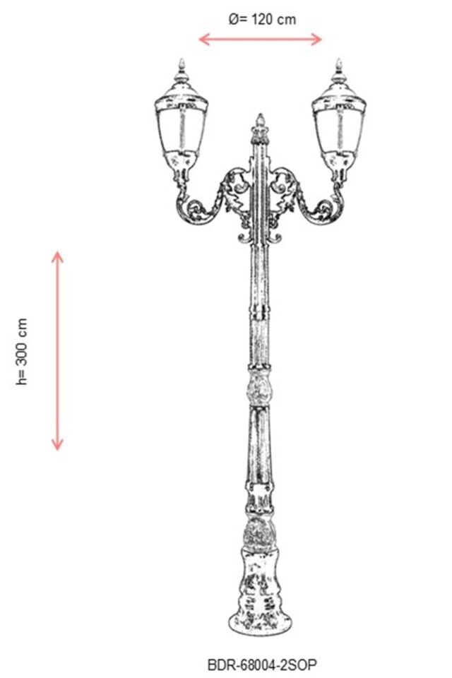 Bahçe Direkleri E27 24W 120cm Alüminyum Sarı/Siyah Dorbien-BDR-68004-2SOP