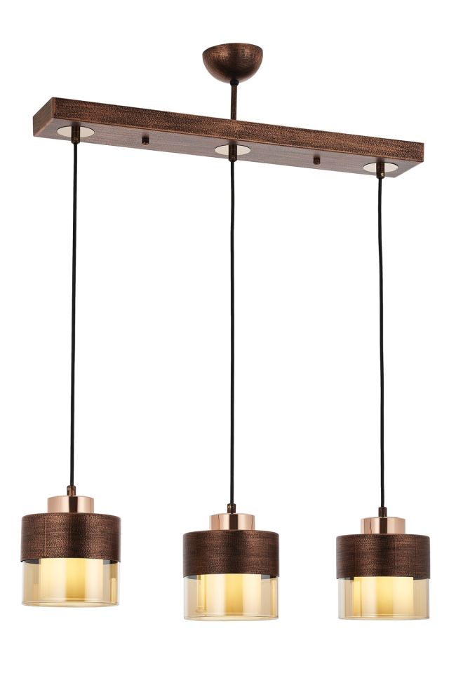 Cabin Modern Avize E27 36W 70x15cm Metal Bakır Patina Avonni-AV-4288-3Y-CPR