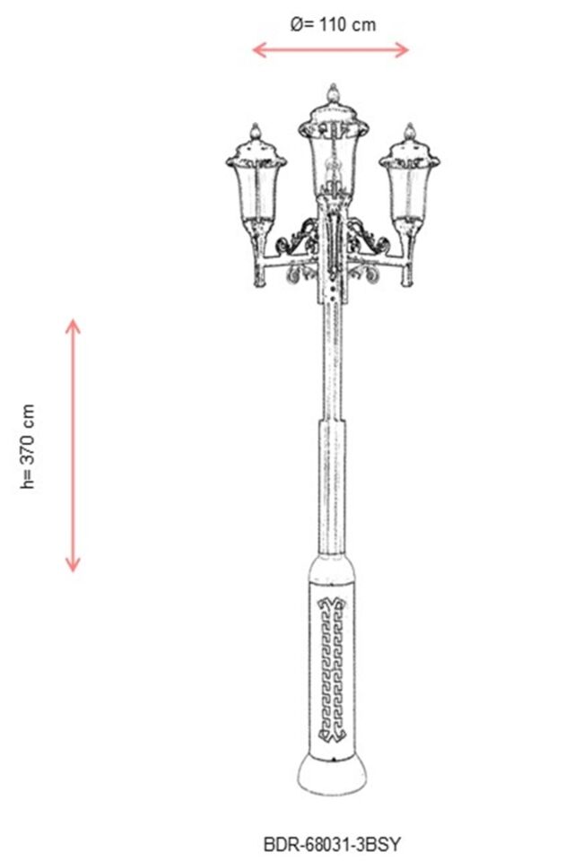Bahçe Direkleri E27 36W 110cm Alüminyum Sarı/Siyah Dorbien-BDR-68031-3BSY