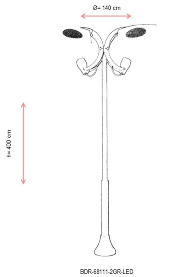 Bahçe Direkleri LED 150W 140cm Çelik Boru Beyaz Dorbien-BDR-68111-2GR-LED